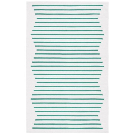 Safavieh 3 x 5 ft. Montauk Hand Woven Rectangle Area Rug Ivory & Dark Green MTK313X-3